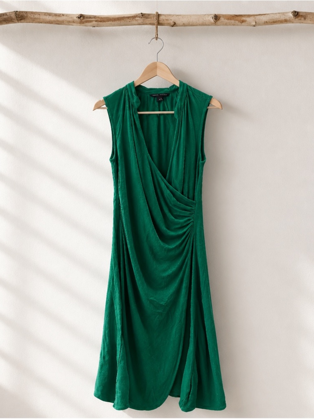 Banana Republic Sleeveless Green Drape Wrap Dress